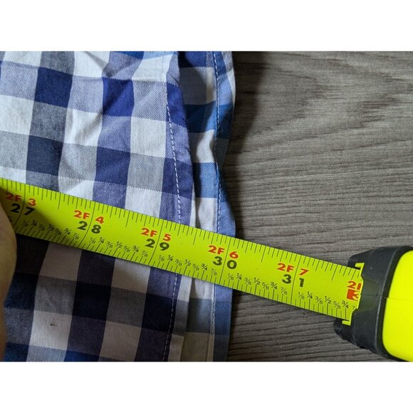 Tallia Mens Blue Checkered Long Sleeve Shirt Size L Cotton - Picture 3 of 4